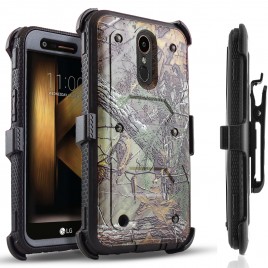LG K20 Plus Case, LG K20 V Case, LG V5 Case, LG K10 2017 Case, Circlemalls [SUPER GUARD] Dual Layer Hybrid Protective Cover With [Built-in Screen Protector] Holster Belt Clip + Touch Screen Pen (Camo)